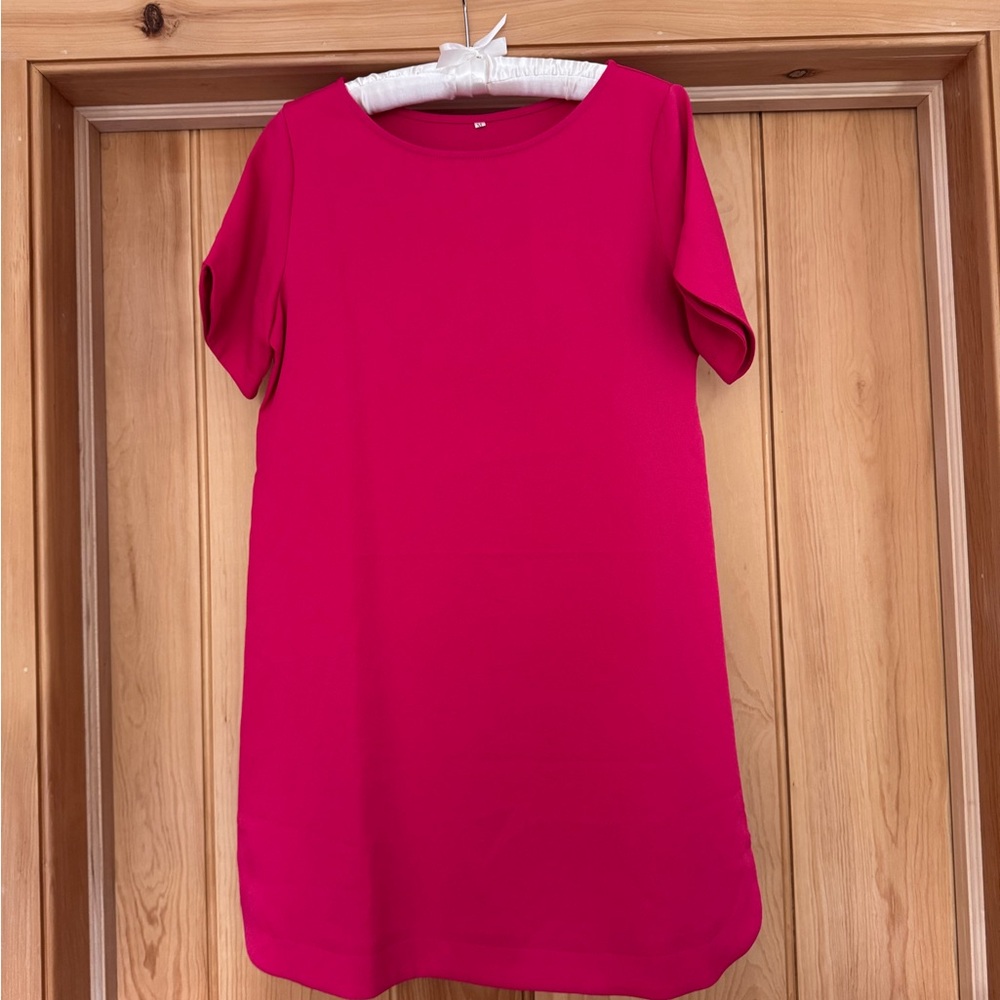 Vibrant Pink Short Sleeve Dress